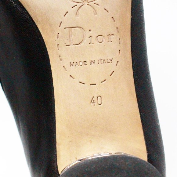 CHRISTIAN DIOR #43097 Black Leather Rounded Loafers (US 10 EU 40) - Picture 9 of 9
